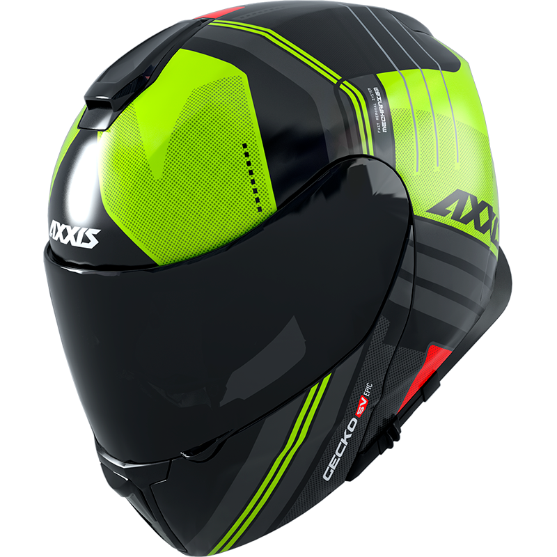 Axxis Casque Axxis Gecko Sv Epic Jaune Fluo Brillant